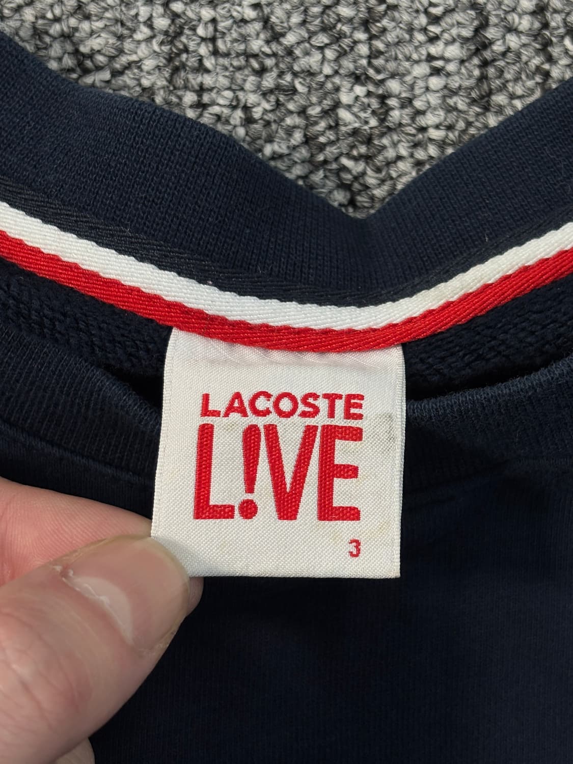 라코스테 자수로고 네이비 코튼 스웻셔츠 상품이미지5