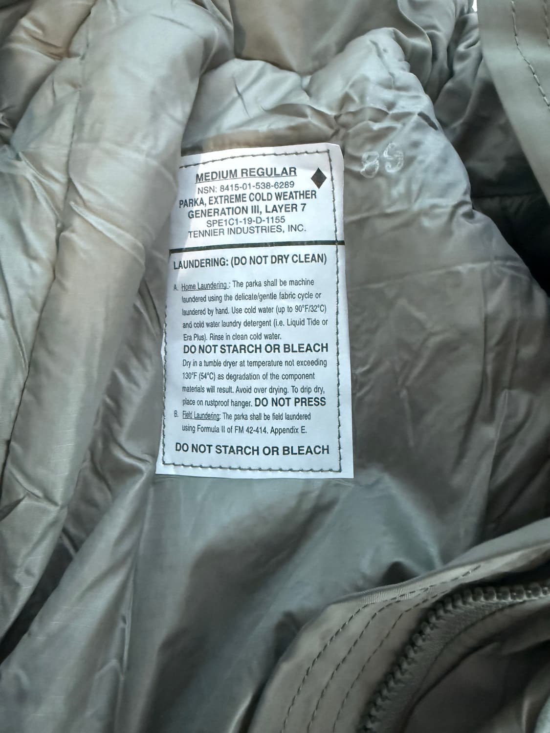 데드스탁 ECWCS Gen III Level 7 Extreme Cold  상품이미지4