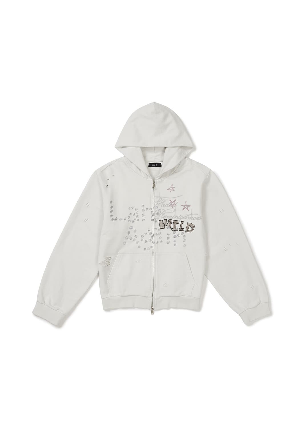 PRINTED HOOD ZIP-UP (LIGHT BEIGE) 상품이미지2