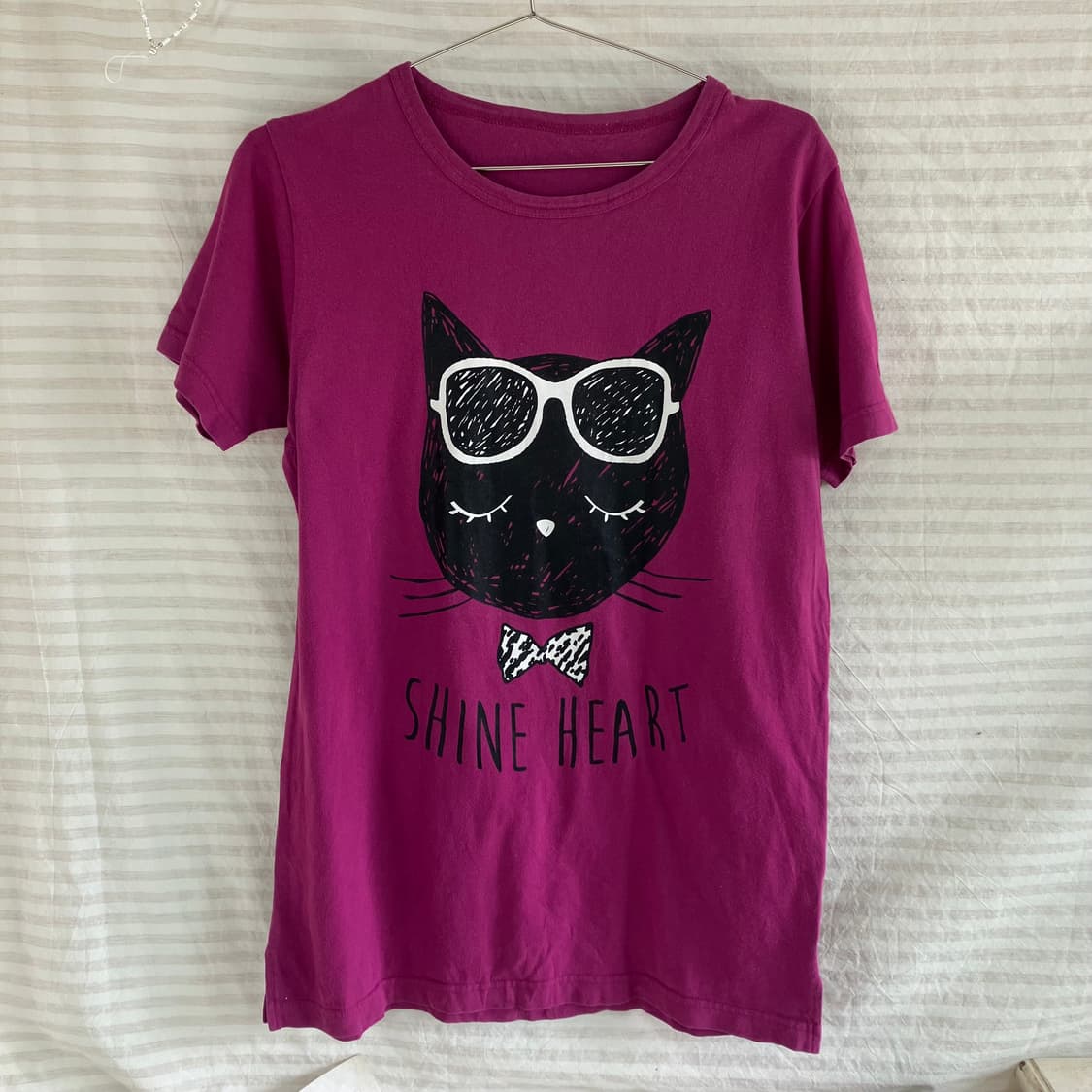 빈티지 퍼플 네코 프린팅 반팔 977 y2k 스트릿 갸루 펑키 일본빈티지 상품이미지1