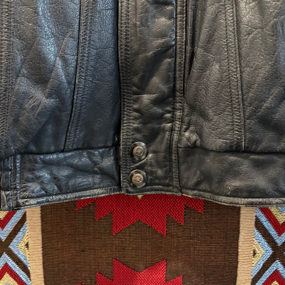 빈티지 소가죽100% g-1 레더 봄버자켓 상품이미지4