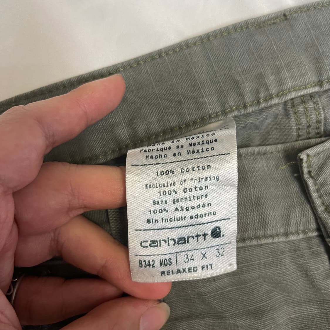 칼하트 카키 포켓워크팬츠 34*32 상품이미지3
