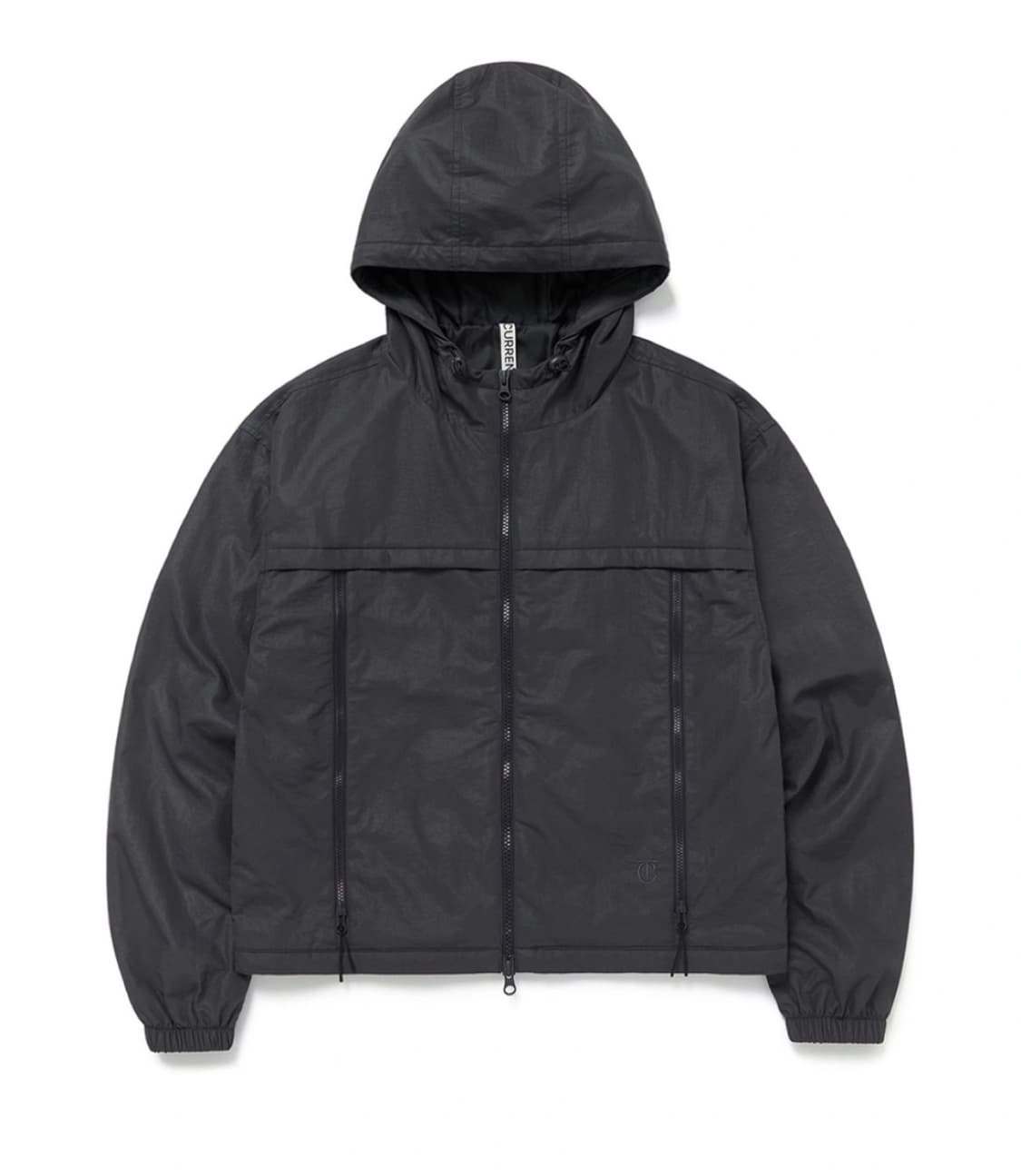 커렌트 글로시 후디드 투웨이 점퍼 집업 / 차콜 상품이미지1