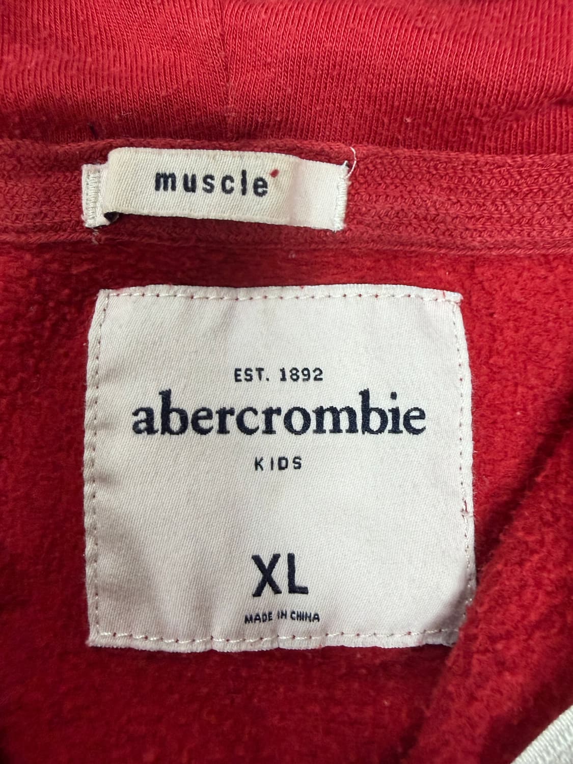 아베크롬비 레드 후드집업 키즈 xl 상품이미지3