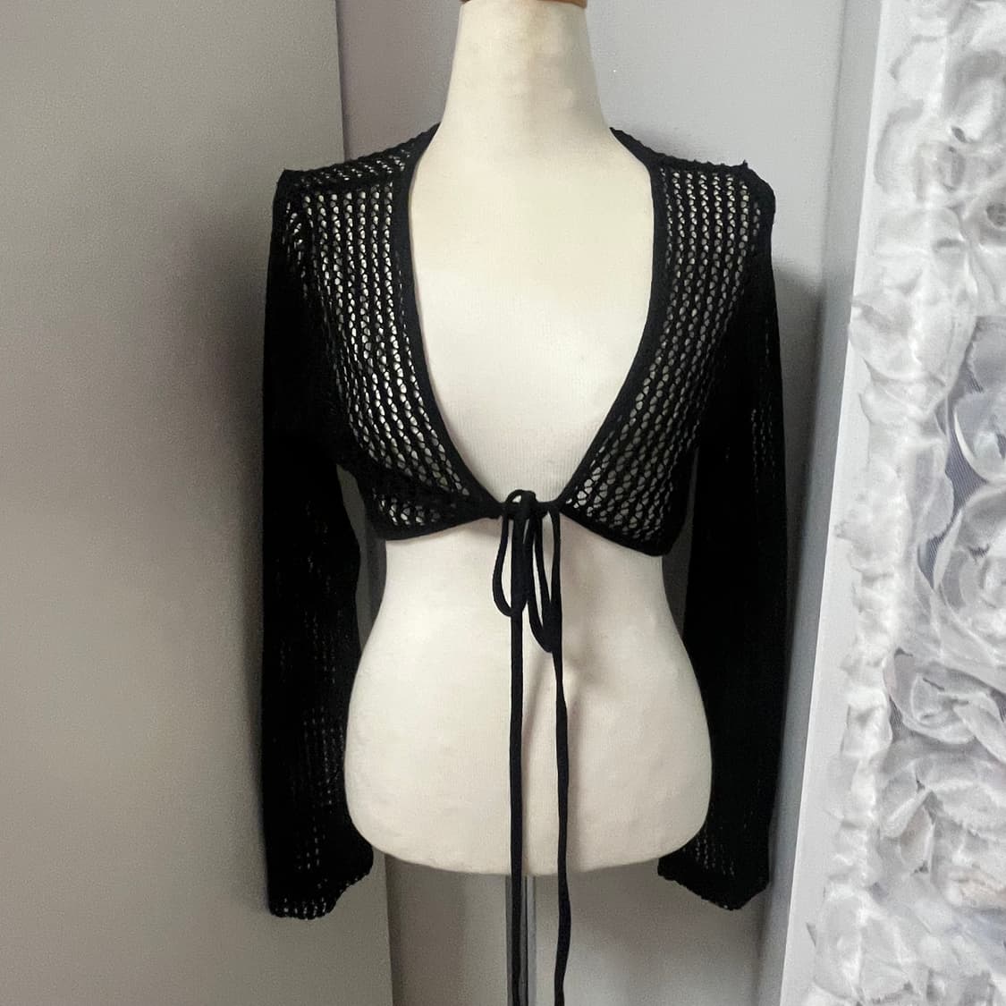 블랙 망사 볼레로 상품이미지1