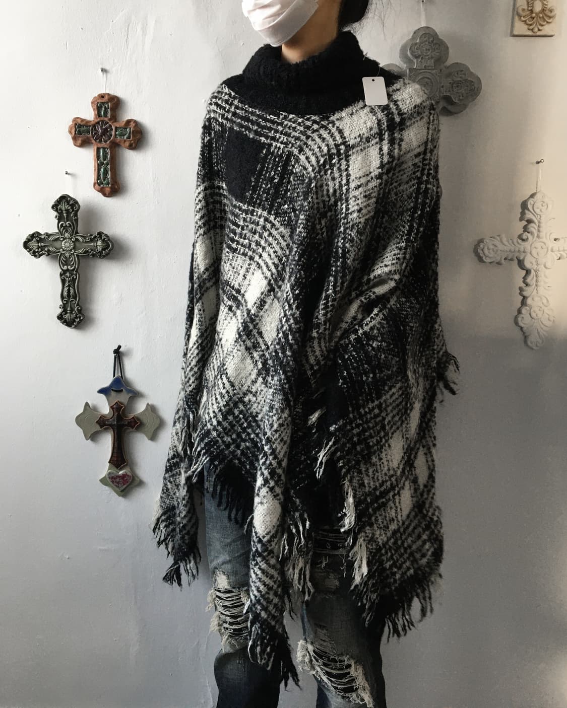 Fringe high neck knit 상품이미지1