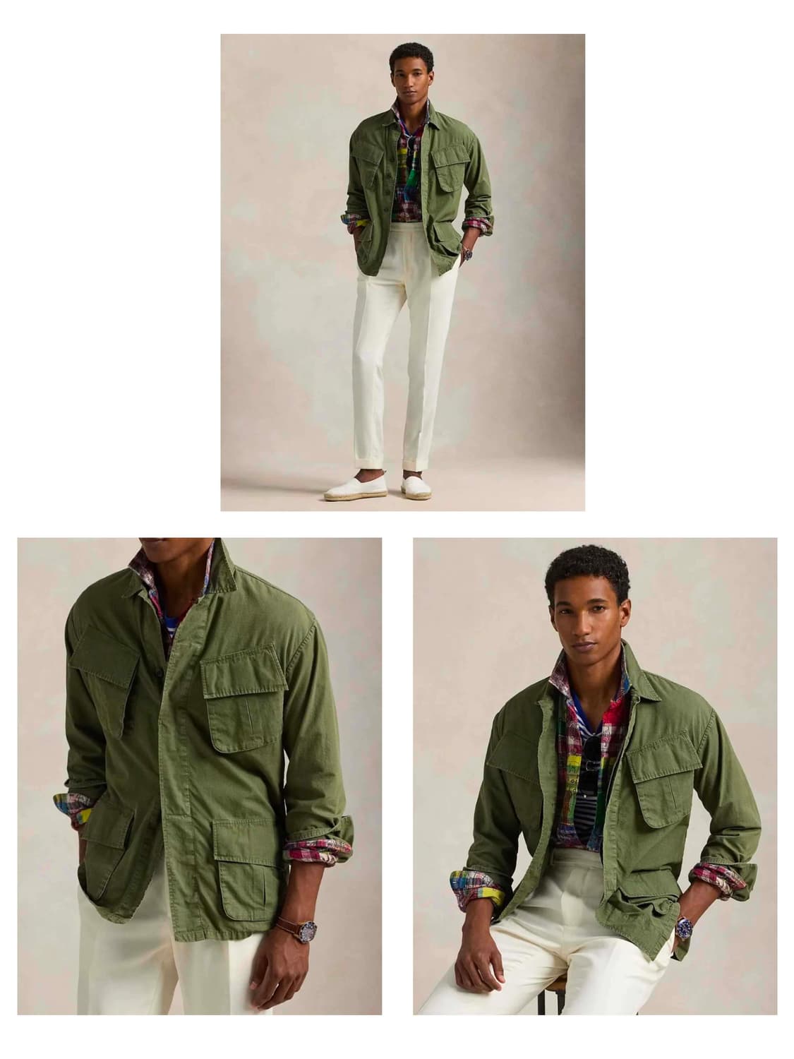 폴로 랄프로렌 퍼티그 립스탑 올리브 워시드 유틸리티 자켓 M 상품이미지4