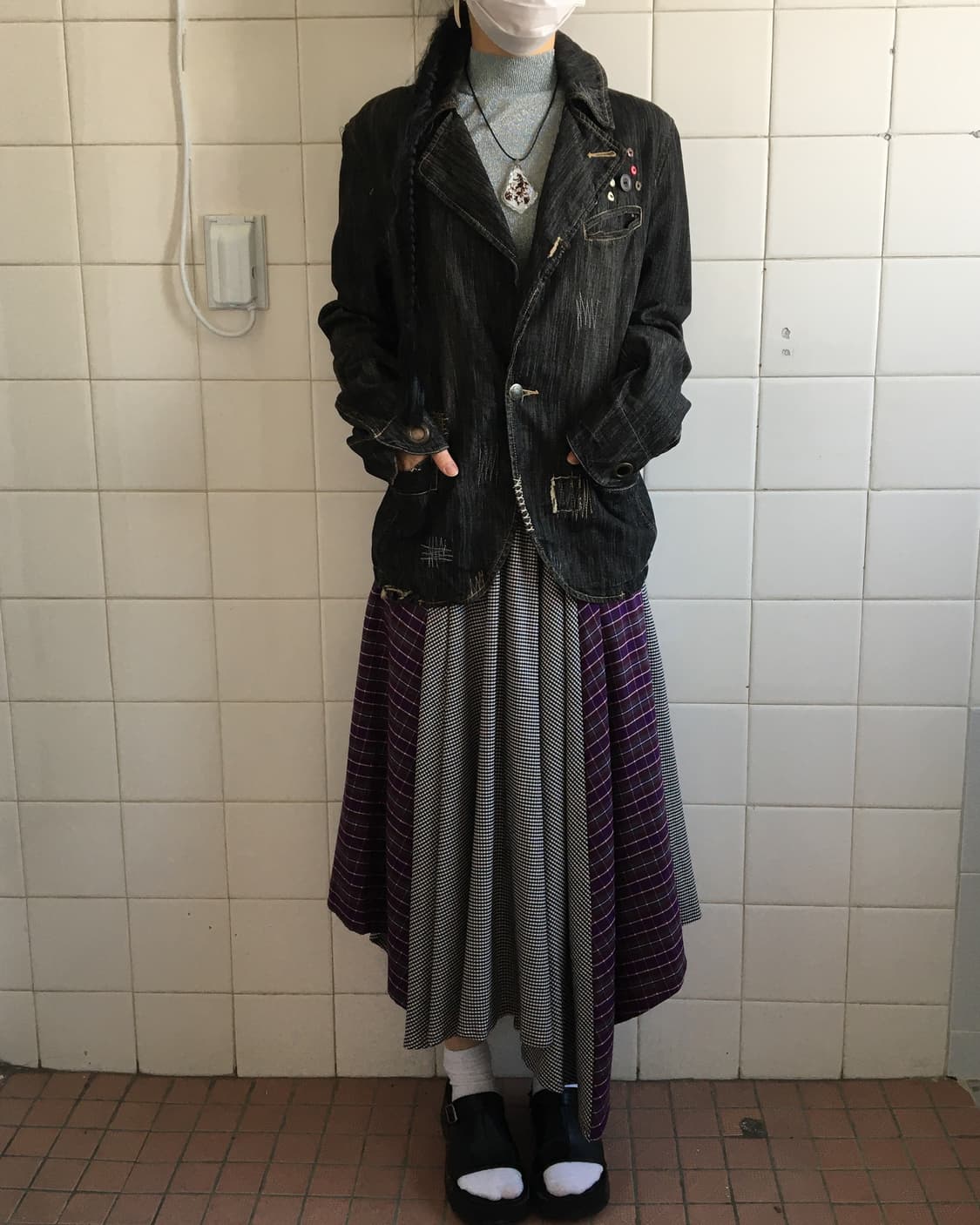 Button stitch point denim jacket 상품이미지1