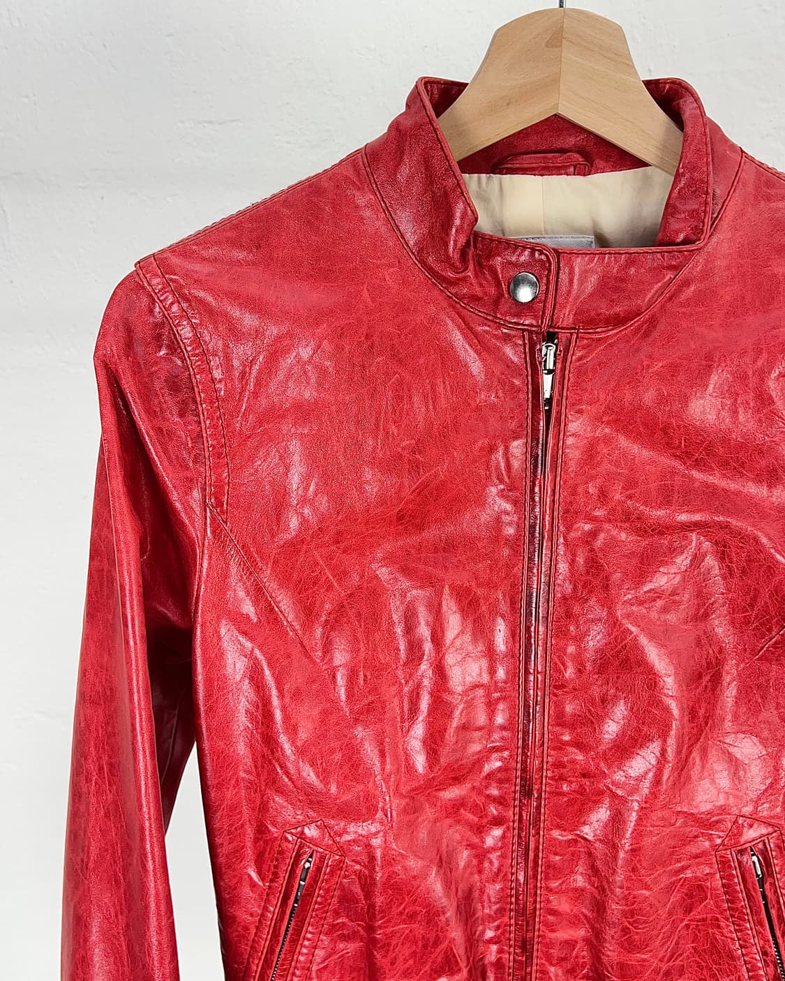 y-3 레드 글로시 램버트 레더 투 팩 라이더 자켓 상품이미지2