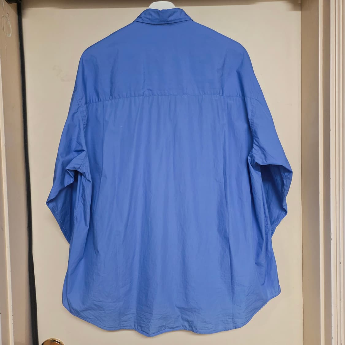 [F] 그라프페이퍼 브로드 L/S 오버사이즈드 레귤러 카라 셔츠 블루 상품이미지5