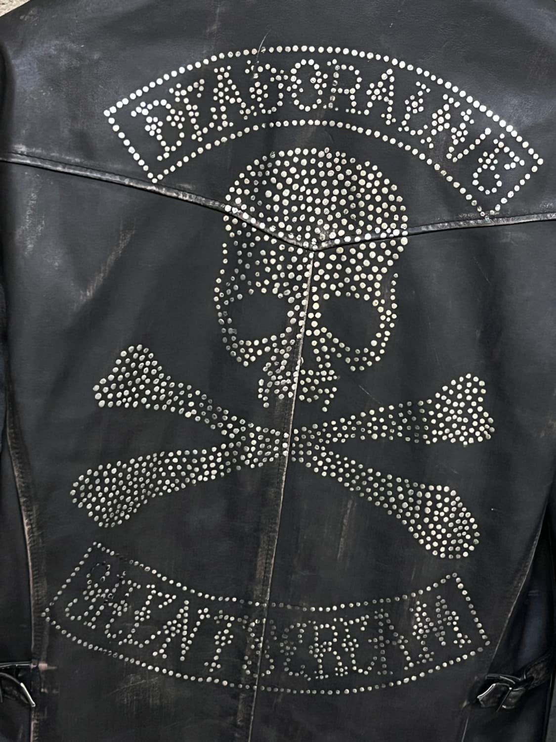 빈티지 디스트레스드 싱글 라이더 레더 자켓 상품이미지6