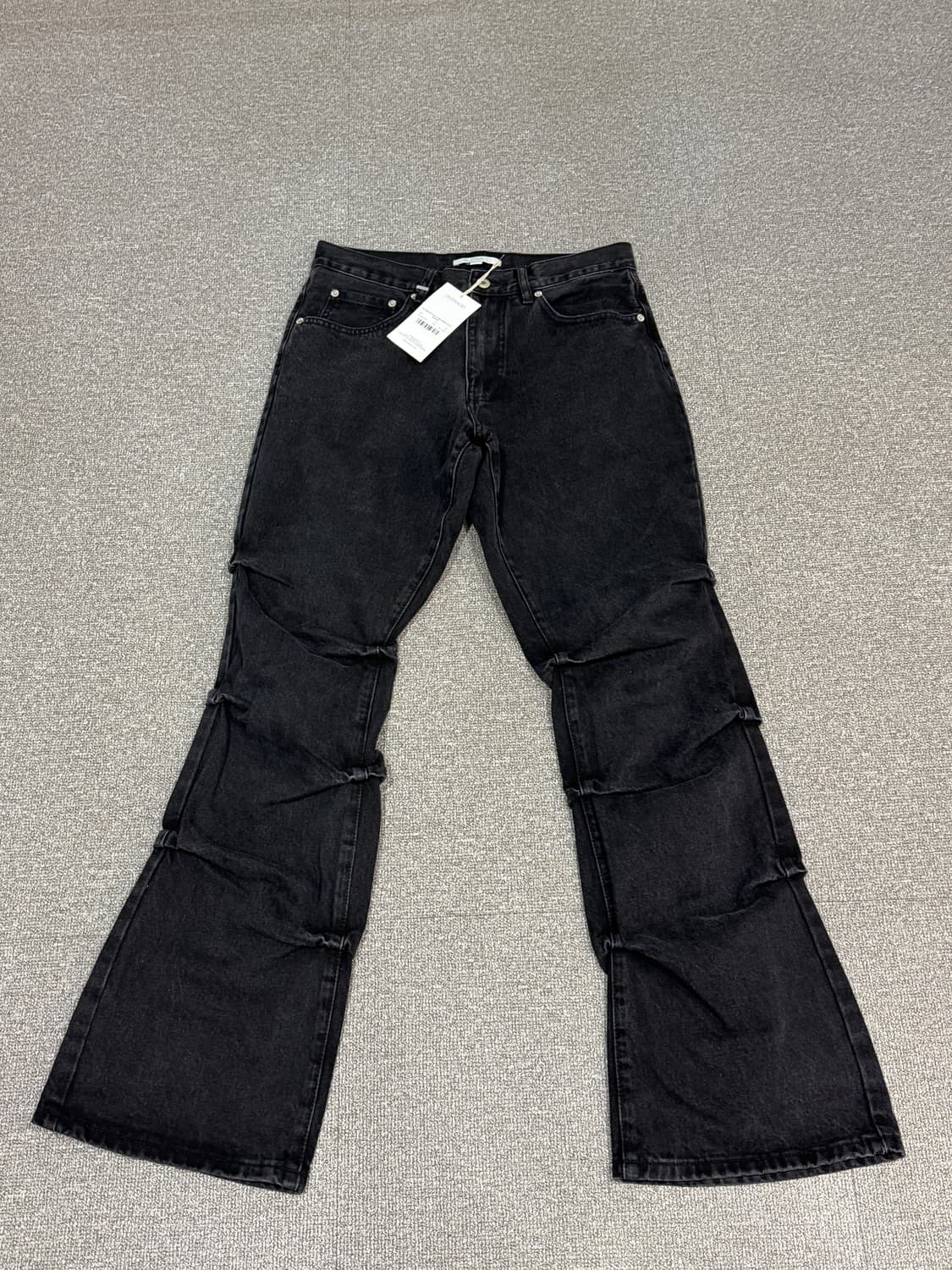 슬로우애시드 얼터네이트 턱 플레어 데님 팬츠 M 상품이미지7