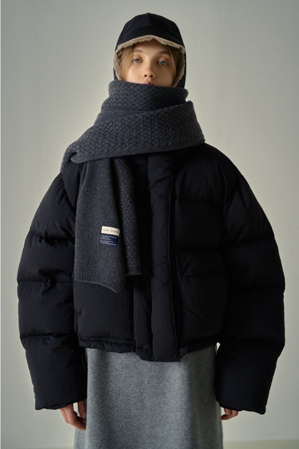 [새상품] 파사드패턴 캐시미어 텍스처 머플러 목도리 상품이미지4