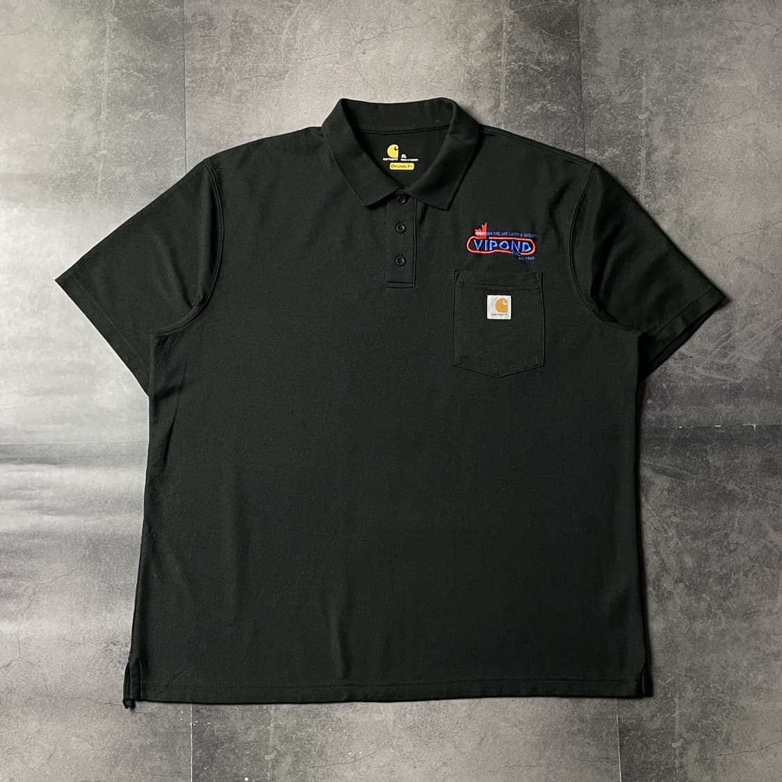 CARHARTT 칼하트 블랙 포켓 반팔 카라티셔츠 A01140 상품이미지1