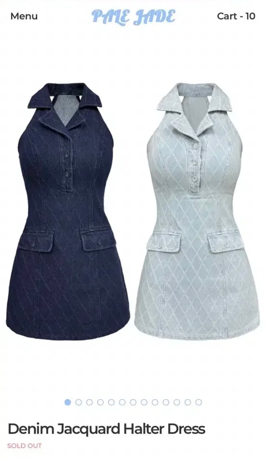 palejade jacquard halter dress lightblue 상품이미지1