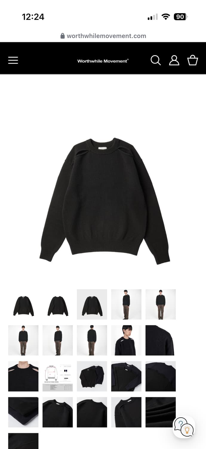 월스와일무브먼트 숄더 슬릿 니트 블랙 (1) 상품이미지1