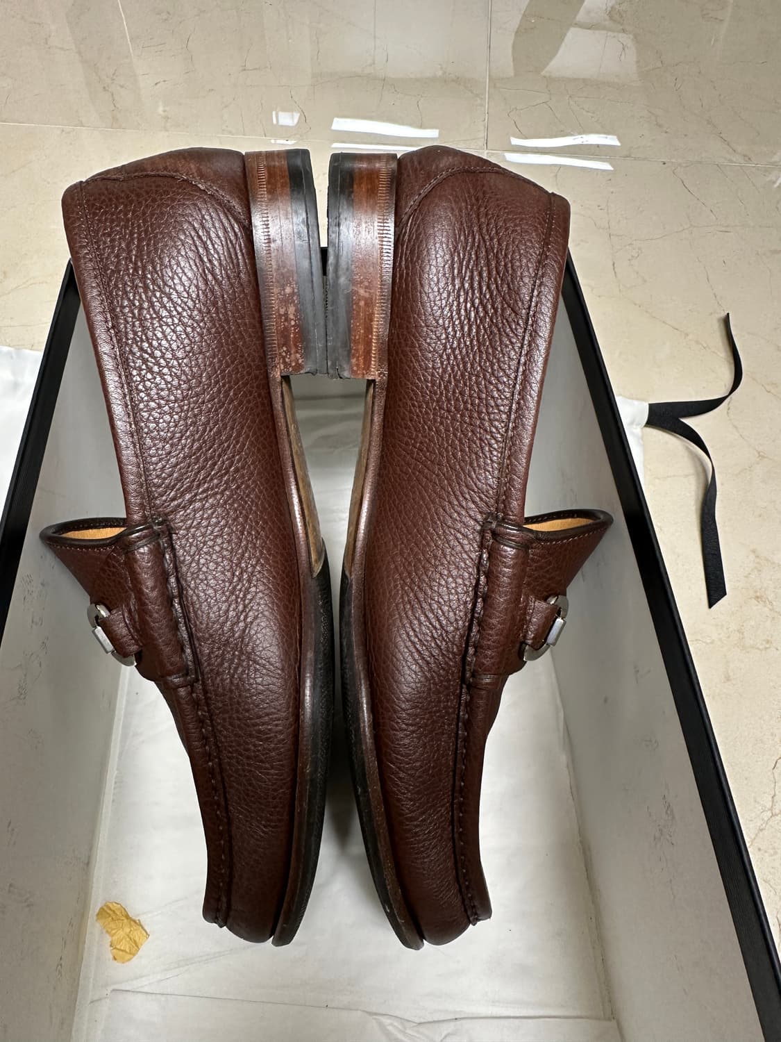 구찌 홀스빗 그레인 레더 로퍼 브라운 uk8(270)(정품) 상품이미지6