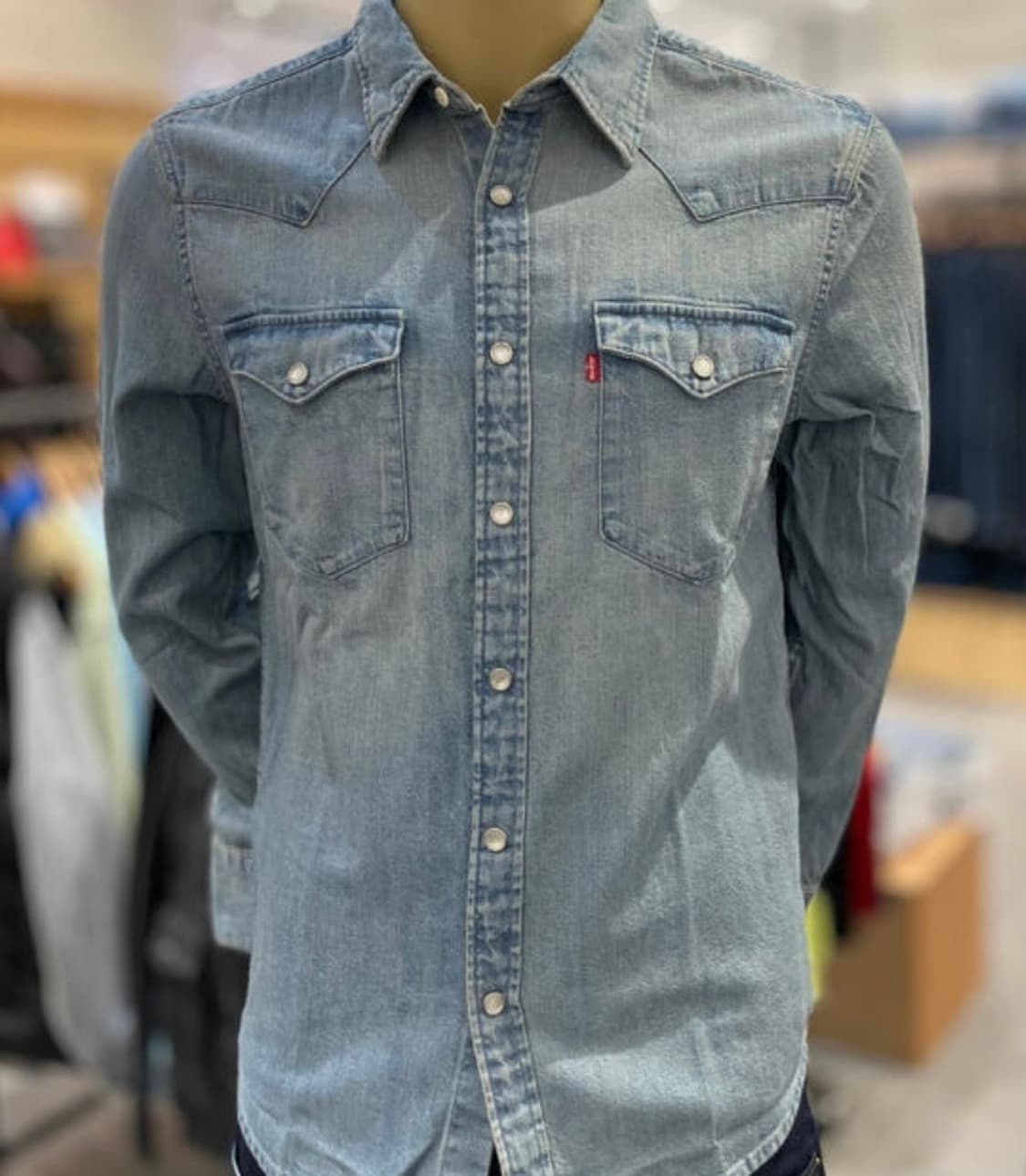 리바이스 바스토우 웨스턴 데님셔츠 연청 상품이미지1