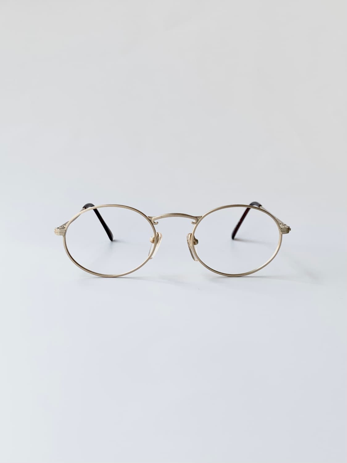 [픽키-612] 골드 라운드 메탈 안경 데드스탁 빈티지 조각 디테일 프레 상품이미지3