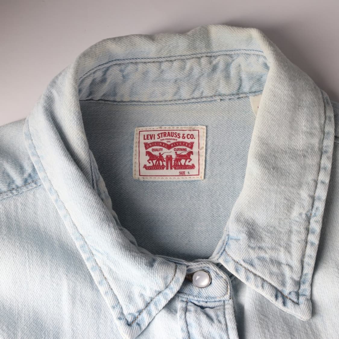리바이스 웨스턴 연청 데님 셔츠 S 상품이미지5