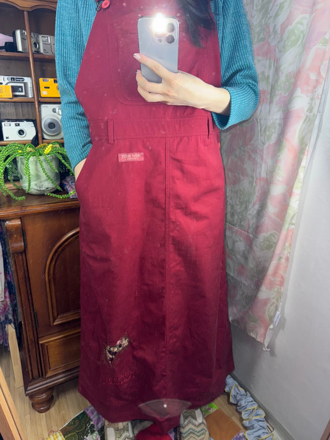 빈티지 롱 멜빵 원피스  상품이미지2