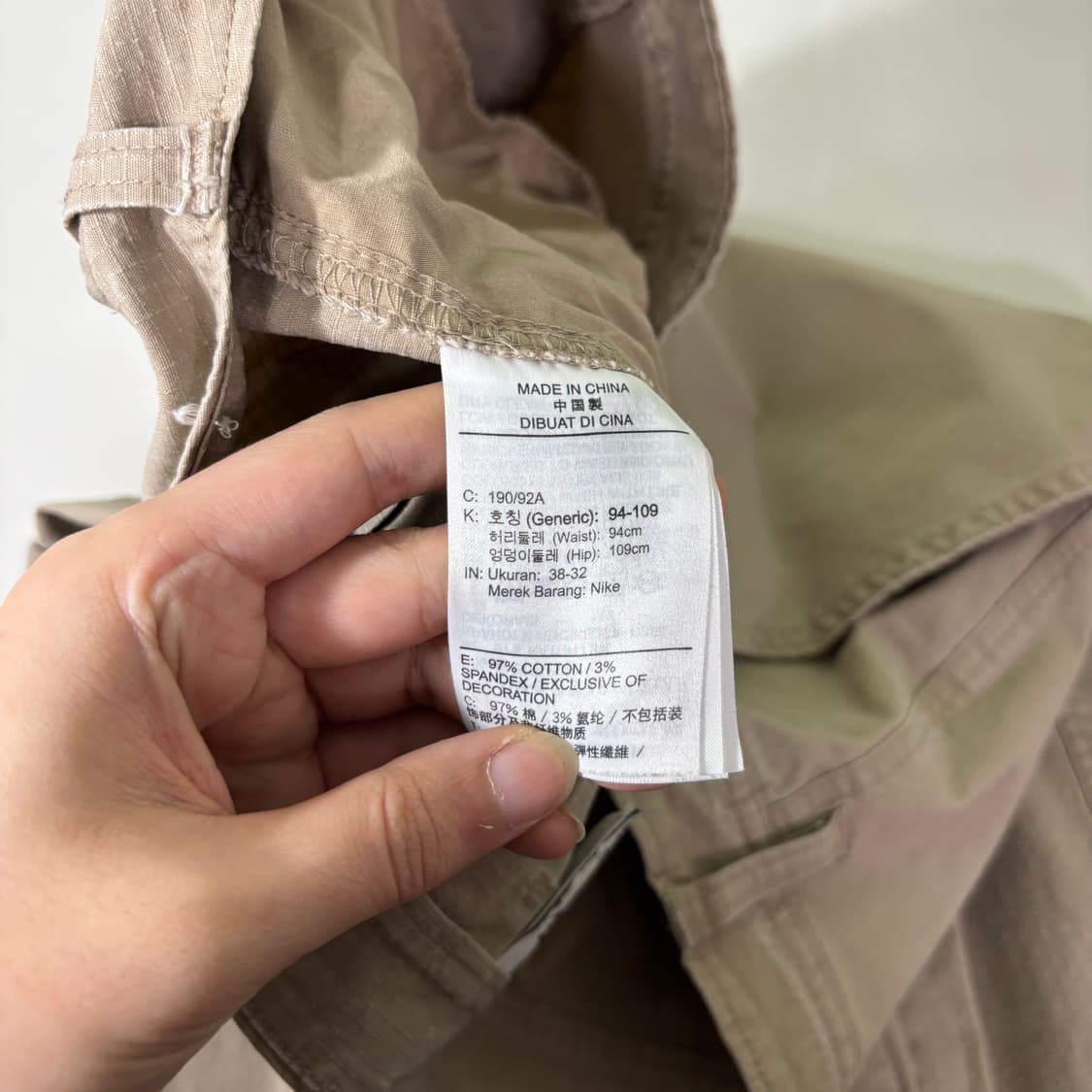 38 나이키 베이지 레귤러핏 카고팬츠 상품이미지6