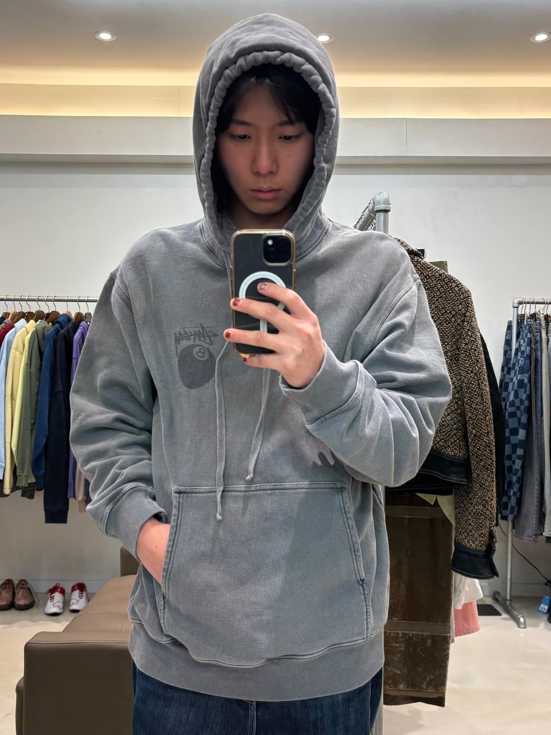 스투시 에잇볼 피그먼트다잉 후드 상품이미지3