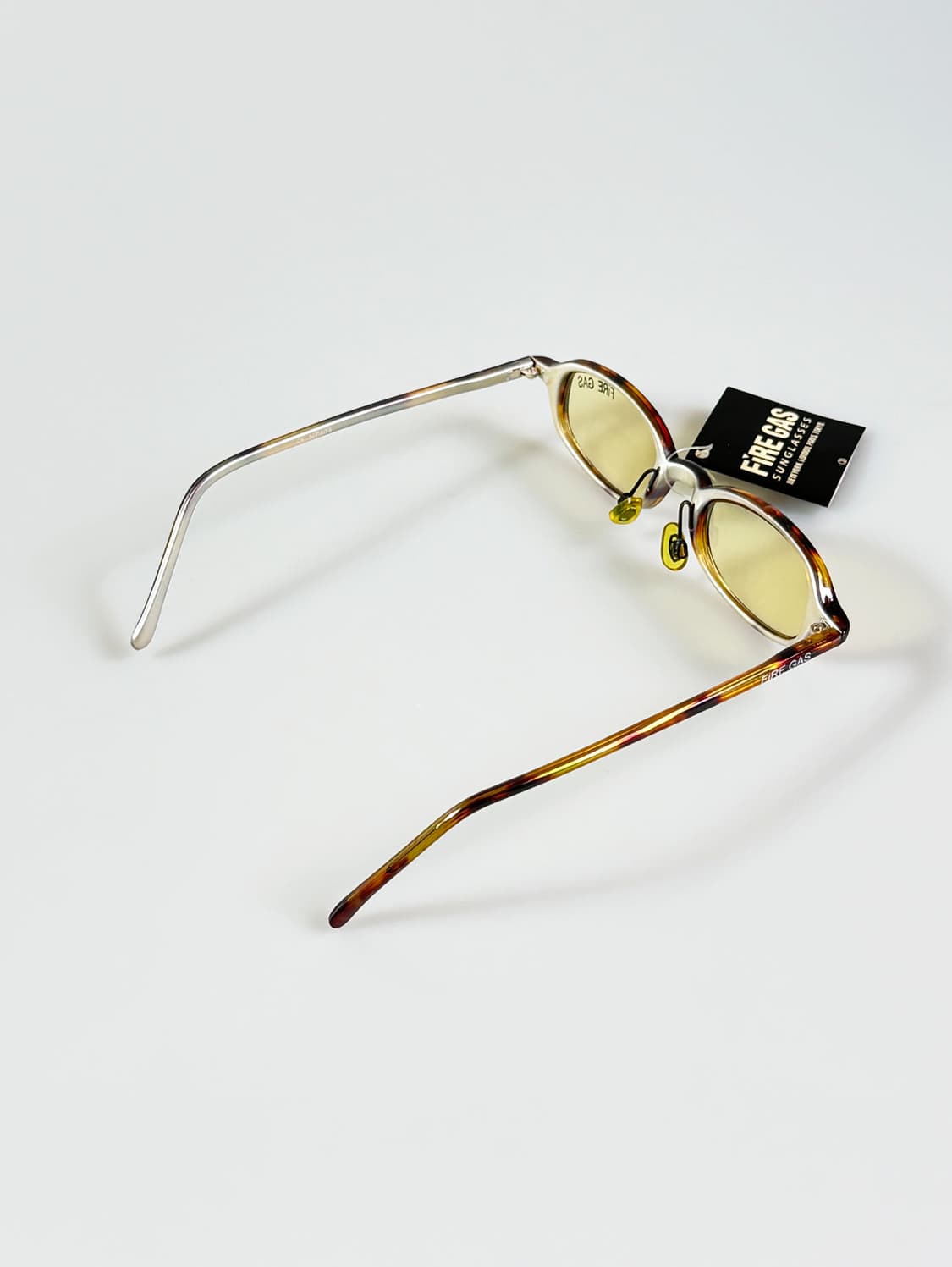 90s FIRE GAS 토터스쉘 뿔테 스퀘어 틴트 빈티지 선글라스 상품이미지4