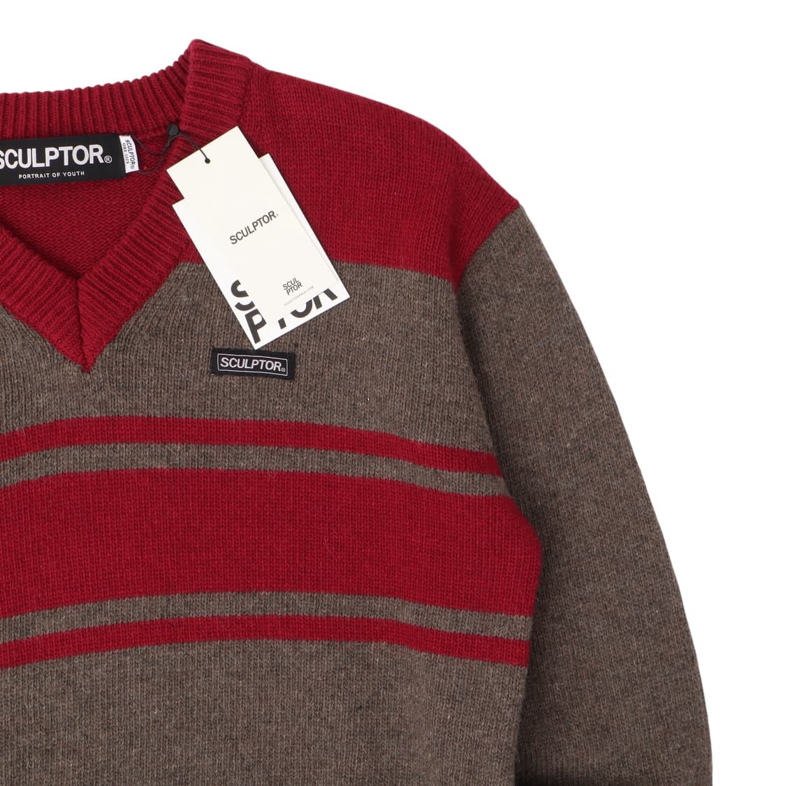 스컬프터 크롭 스트라이프 니트 상품이미지2