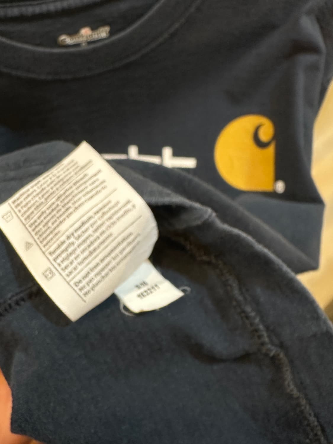 칼하트 스펠아웃 로고 반팔 티셔츠 네이비 L 상품이미지4