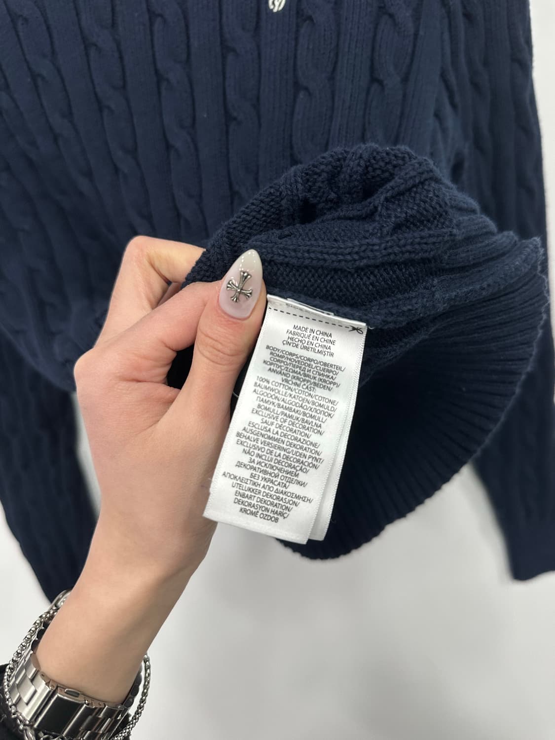 폴로 네이비 꽈배기 니트  상품이미지3