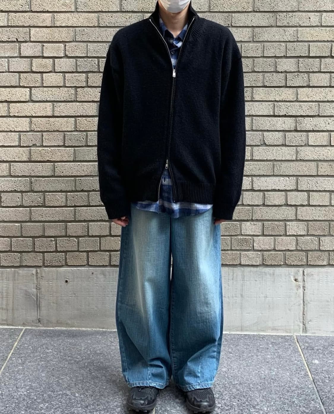해칭룸 와이드 진 워시드 더스티블루 상품이미지1