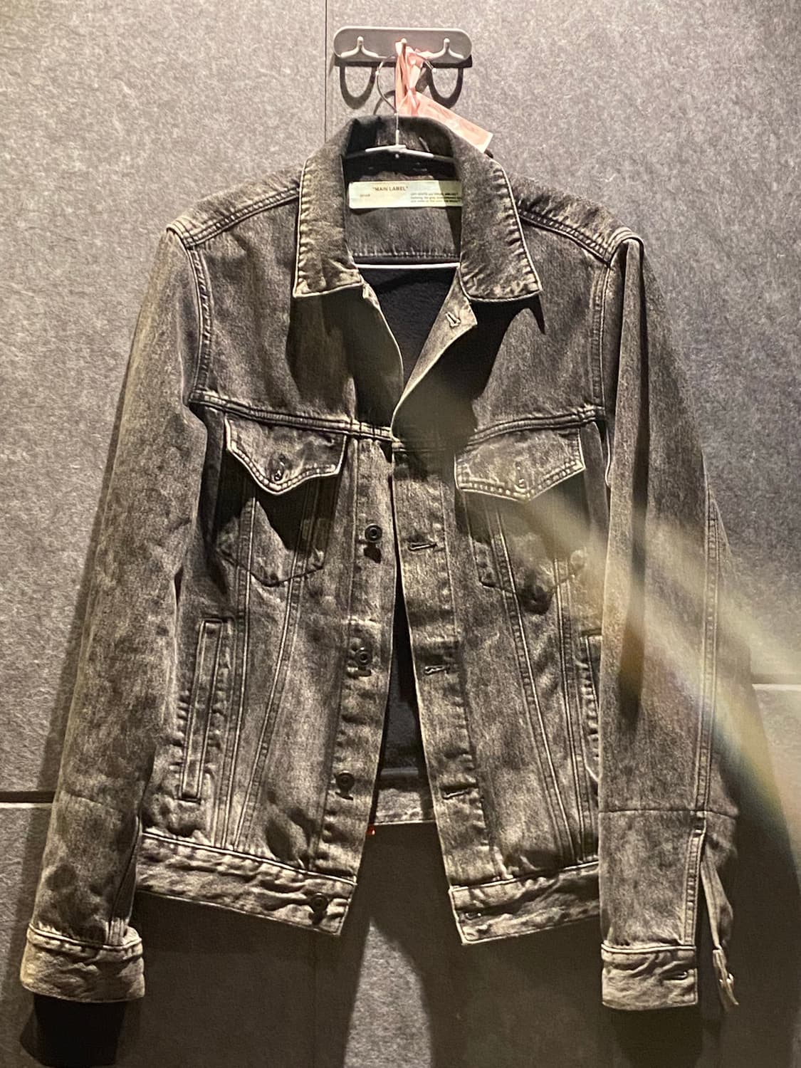 Off White art piece denim jacket M black 상품이미지6