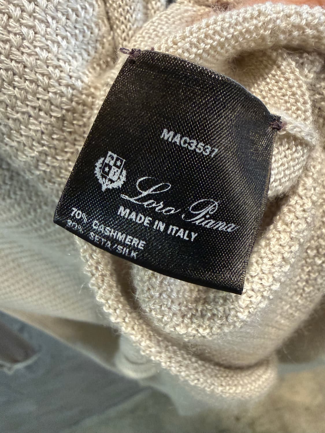 M 로로피아나 LORO PIANA 캐시미어 실크 니트 크림 상품이미지7