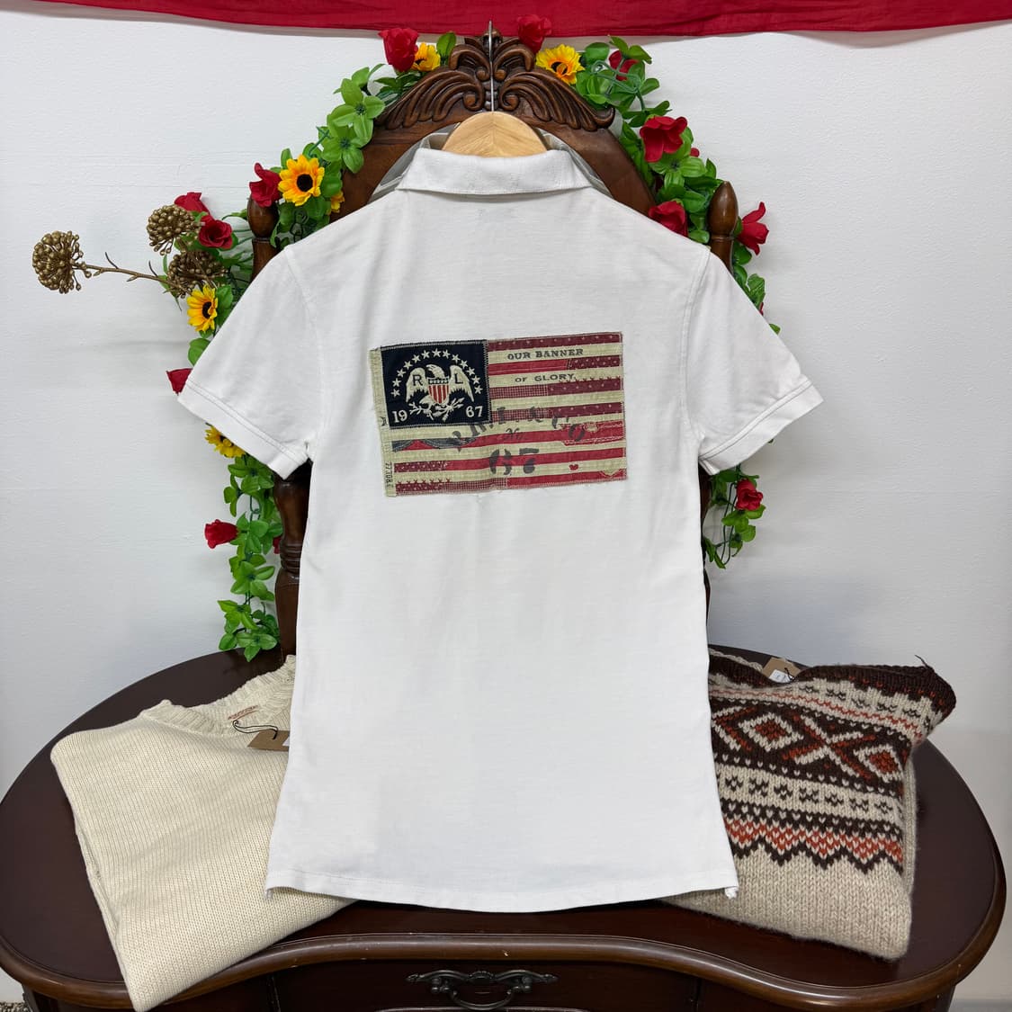 랄프로렌 폴로 성조기 카라 티셔츠 (XS)   상품이미지3