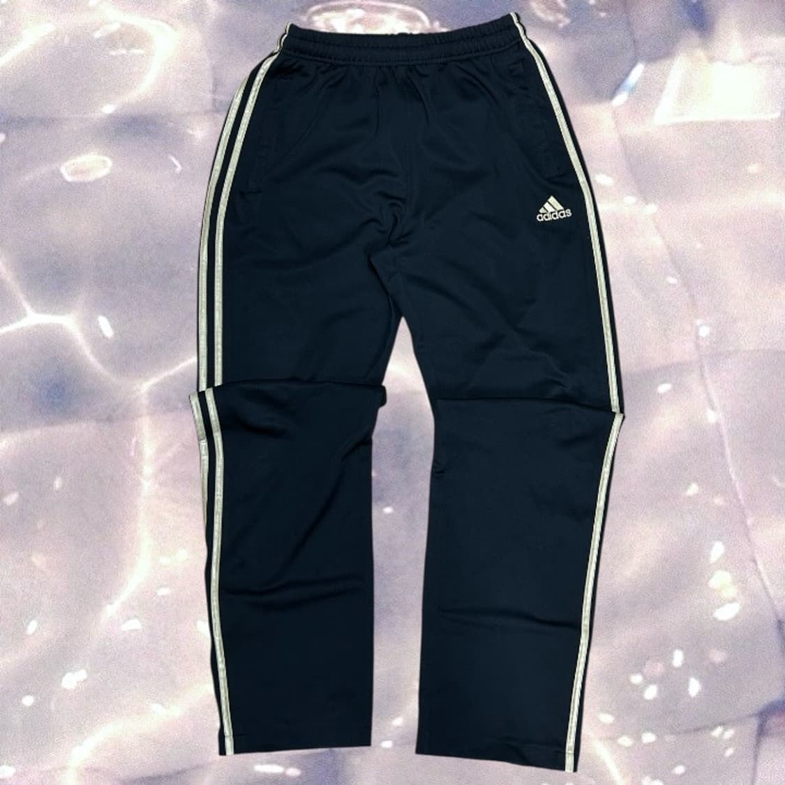 아디다스 마샬아츠 검골 블랙 골드 옐로우 삼선 와이드 트랙 팬츠 105  상품이미지3