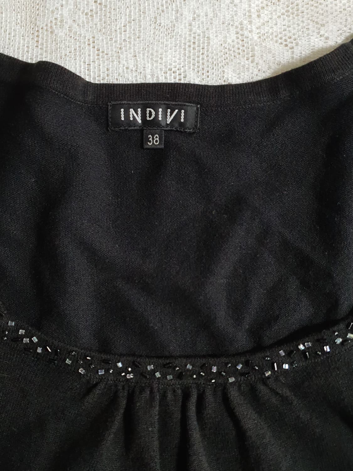 [일본빈티지] 블랙 비즈 캡소매 니트 탑 상품이미지7