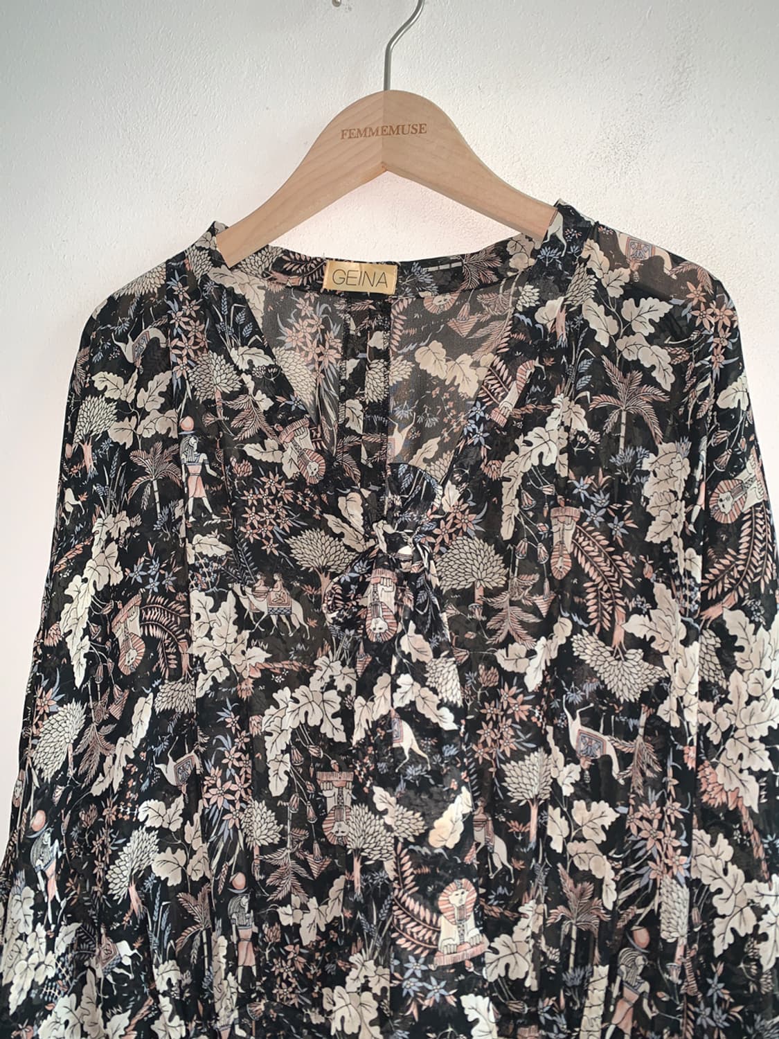 Bohemian tie v neck dress 상품이미지3