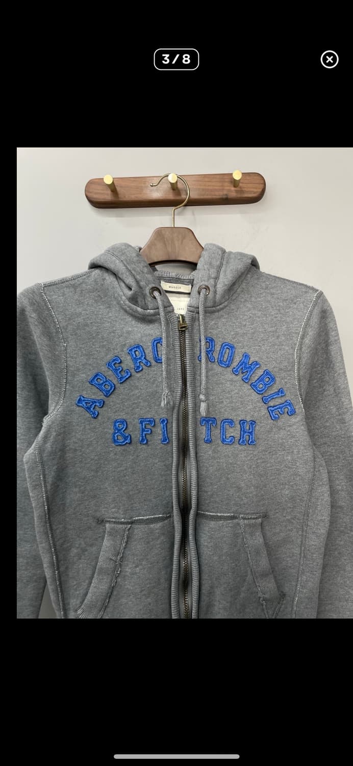 아베크롬비앤피치 아치로고 그레이 후드집업 A2995 상품이미지3