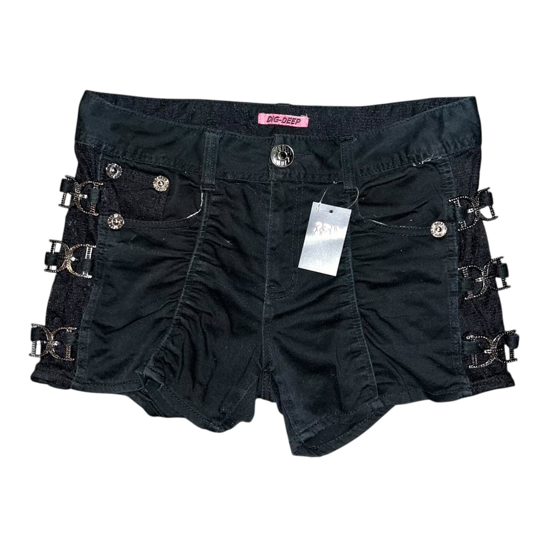 DIG DEEP 디그딥 셔링 사이드레이스 링 반바지 갸루y2k펑크 상품이미지1