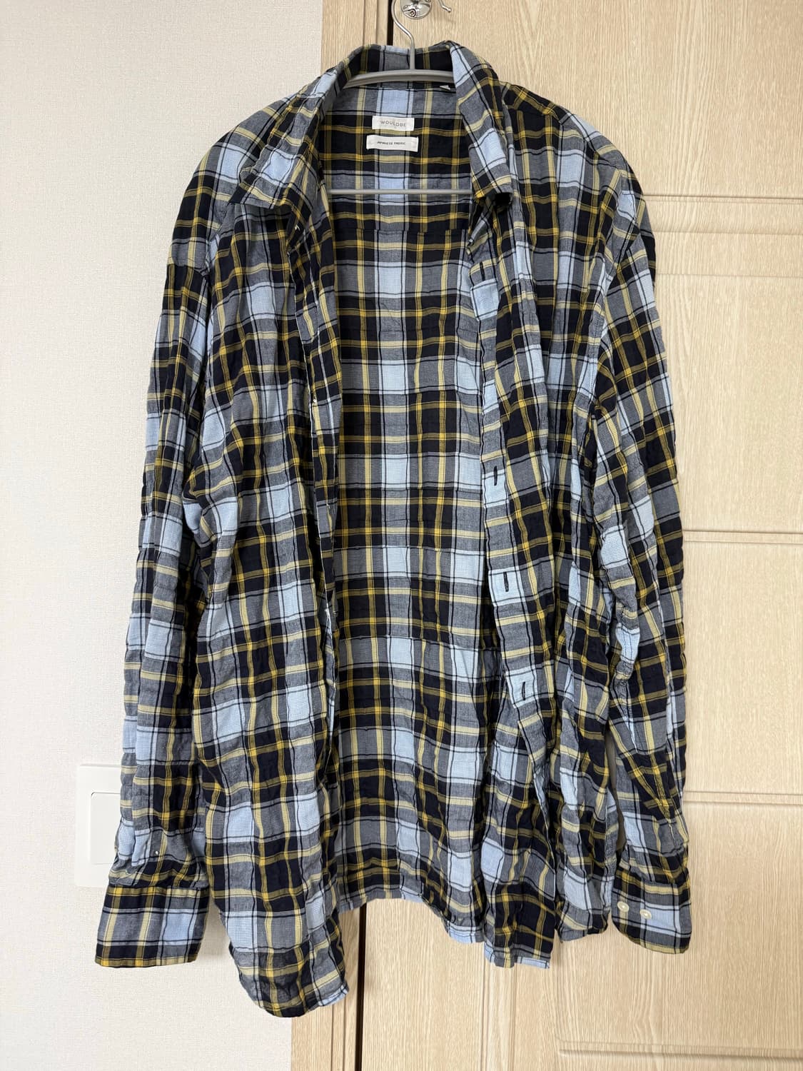 우드비 링클 체크셔츠 2사이즈 상품이미지2