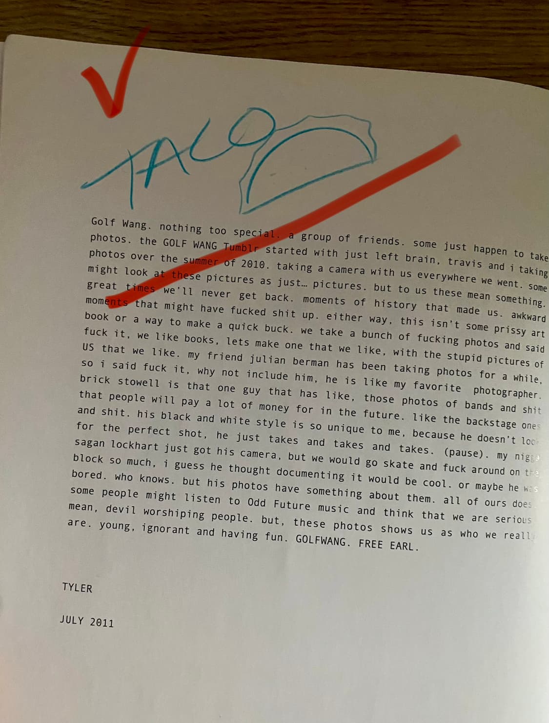 odd future golf wang 1st edition 사진집 상품이미지6