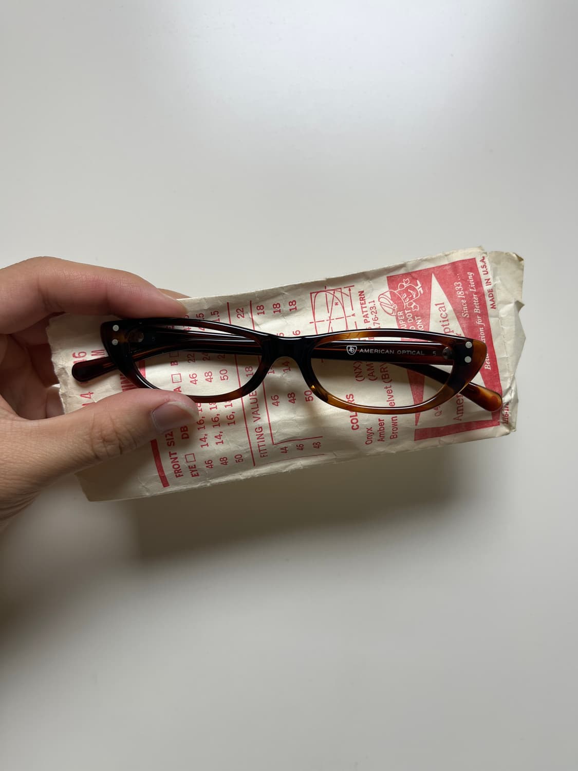 50s 60s 빈티지 아메리칸 옵티컬 레드닷 안경 46-14 상품이미지1