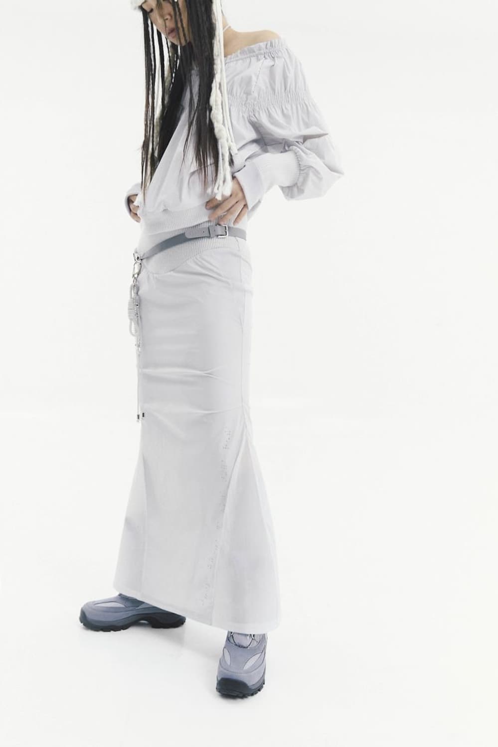 오호스 머메이드 2-way 오프숄더 스커트 원피스 롱드레스 나일론 상품이미지4