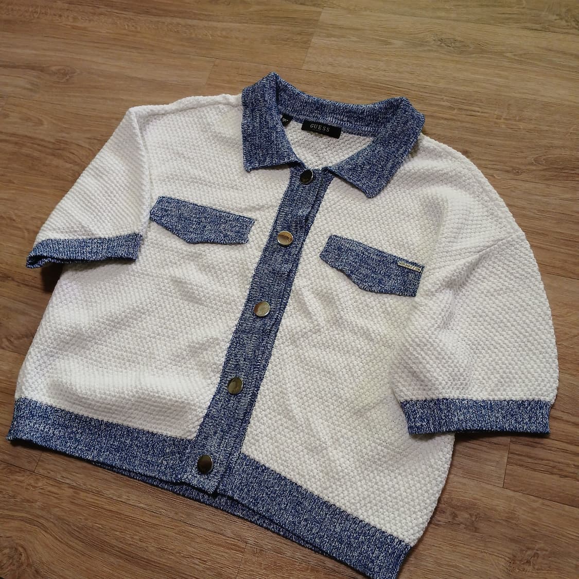 GUESS 게스 여성 니트 크롭 반팔 자켓 상품이미지6