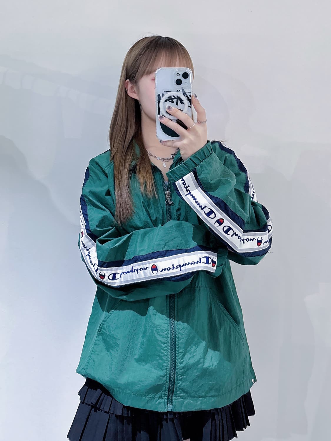 챔피온 90‘s 사이드라인 딥그린 바람막이 상품이미지3