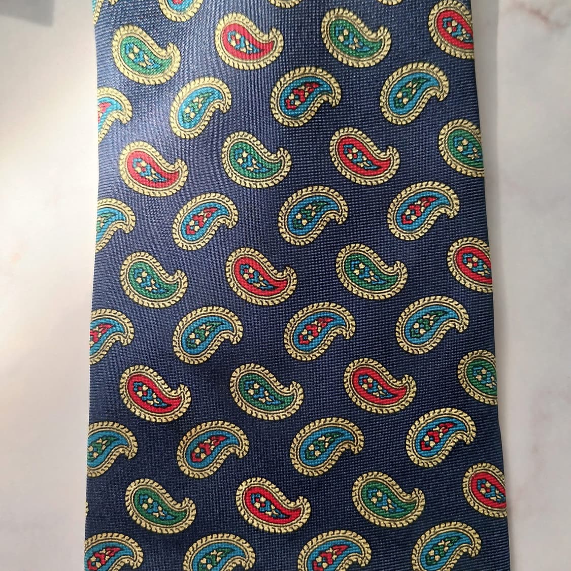 버버리 실크 네이비 페이즐리 넥타이 9.5cm A~B등급 E742 상품이미지5