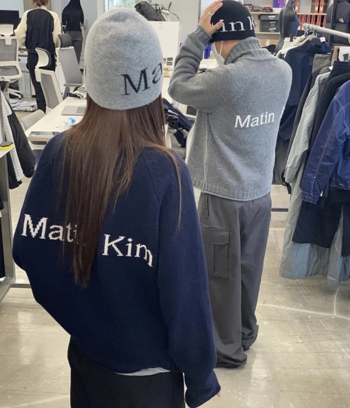 마뗑킴 스펠 포인트 니트 집업 블랙 S 상품이미지1