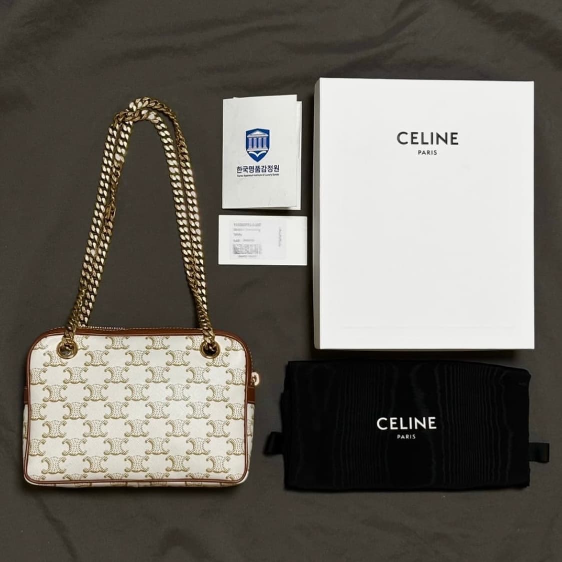 셀린느 트리오페 파타팡스 스몰 트리옹프 화이트 탠. 리사백 상품이미지2