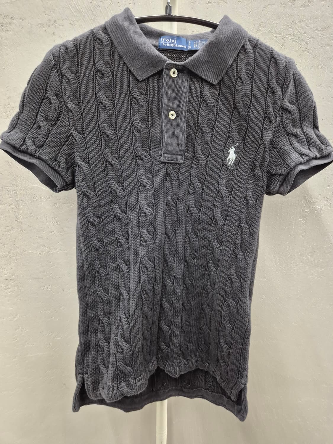 폴로 랄프로렌 케이블 니트 반팔 그레이 S 상품이미지2